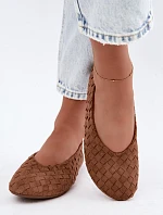 Kožené rovné baleríny Camel Larelle