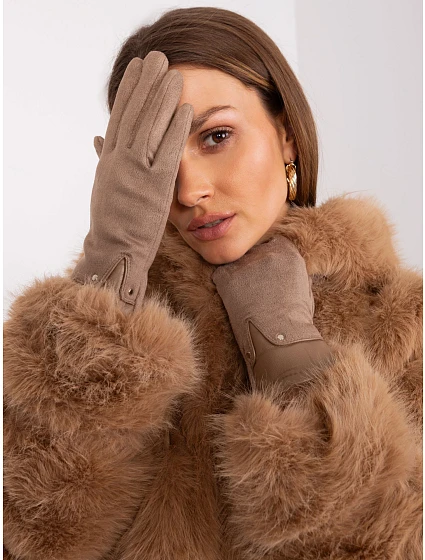 Rękawiczki AT RK model 19161951 ciemny bezowy - FPrice