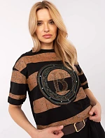 Blúzka CLM BZ 0004.50 čierna a béžová