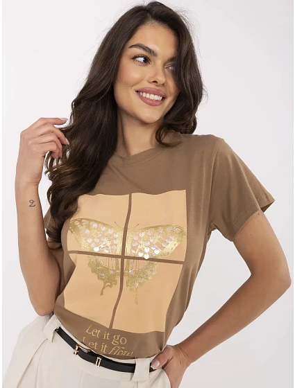 T shirt CLM TS model 21116882 jasny brązowy - FPrice