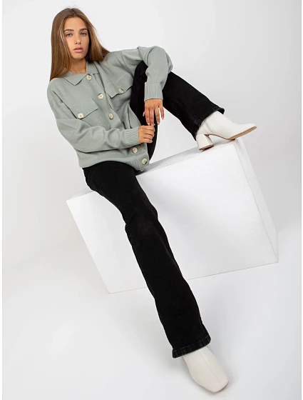 Dámský svetr model 17679437 světle zelený - FPrice