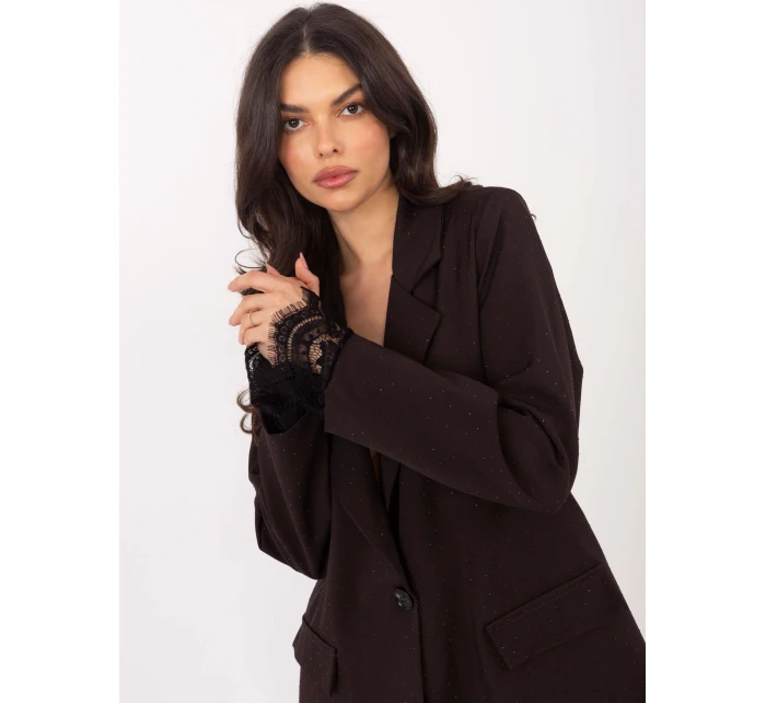 Marynarka IT MA ciemny brązowy model 21819059 - FPrice Marynarka IT MA ciemny brązowy model 21819059 - FPrice