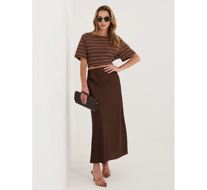 Spódnica MI SD model 21736719 brązowy - FPrice Spódnica MI SD model 21736719 brązowy - FPrice