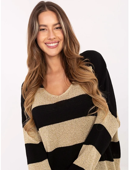 Jumper MI SW 2909.55 čierny a zlatý Jumper MI SW 2909.55 čierny a zlatý
