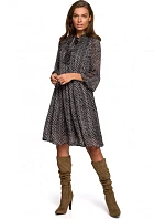 S237 Šifónové šaty so zaväzovaním pri krku - model 1