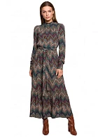 S291 Maxi šaty s aztéckou potlačou - model 2