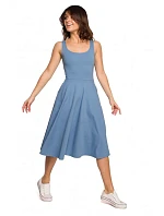 B218 Priliehavé šaty bez rukávov - modré