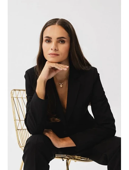 Sako na s jedním knoflíkem černé model 18882592 - STYLOVE