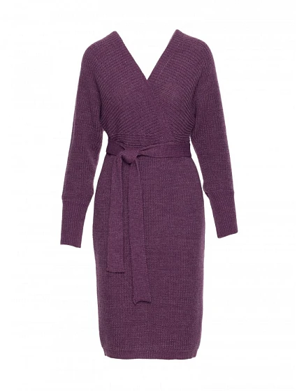 Svetrové šaty s výstřihem heather model 21484550 - Moe