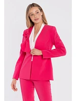 S432 Elegantné sako s ozdobnou mašľou - ružové