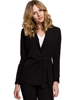 K056 Sako s opaskom na zaväzovanie - čierne