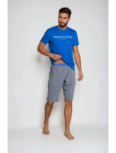 Pyžamo Zed 38366-55X Modrá a šedá - Henderson