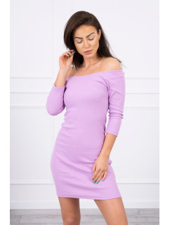 Priliehavé šaty - rebrované fialové