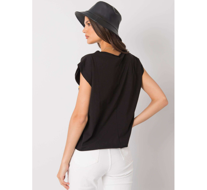 Čierne bavlnené dámske tričko s potlačou