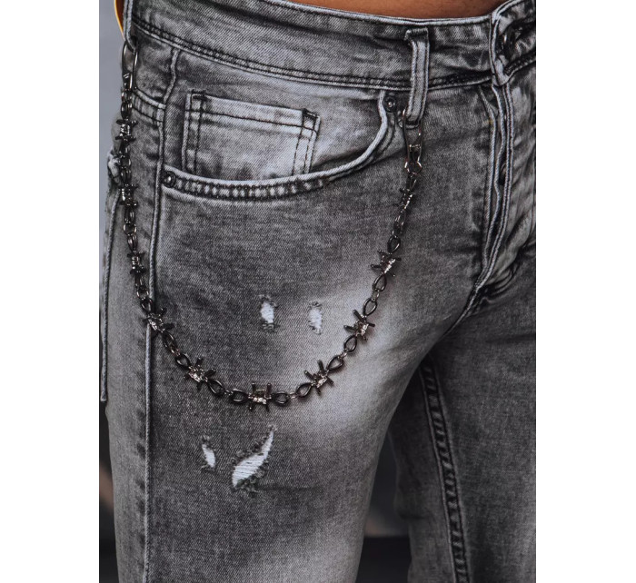 Šedé pánske džínsové nohavice Dstreet UX3644