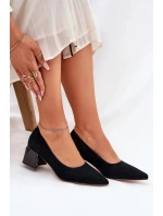 Dámske semišové lodičky so špicatou špičkou Vinceza - čierne Dámske semišové lodičky so špicatou špičkou Vinceza - čierne