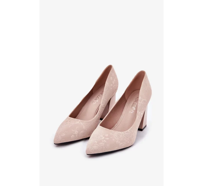 Elegantní dámské lodičky na širokém podpatku Vinceza – béžové Elegantní dámské lodičky na širokém podpatku Vinceza – béžové