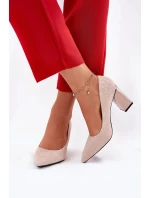 Elegantní dámské lodičky na širokém podpatku Vinceza – béžové Elegantní dámské lodičky na širokém podpatku Vinceza – béžové