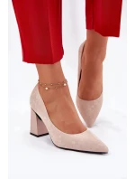 Elegantní dámské lodičky na širokém podpatku Vinceza – béžové Elegantní dámské lodičky na širokém podpatku Vinceza – béžové