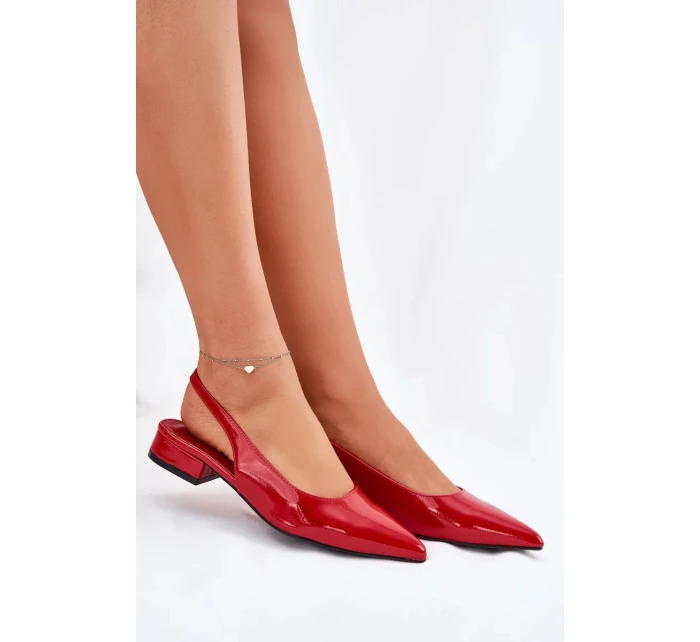 Dámské lakované baleríny na nízkém podpatku Testori – červené Dámské lakované baleríny na nízkém podpatku Testori – červené