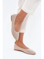 Dámské síťované textilní baleríny Sarina – béžové