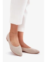 Dámské síťované textilní baleríny Sarina – béžové