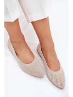 Dámské síťované textilní baleríny Sarina – béžové