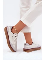 Dámske kožené tenisky Daniel Lopez Just Dare - bielo-sivé