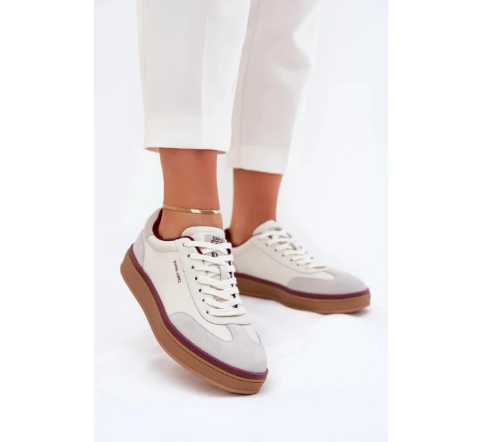 Dámske kožené tenisky Daniel Lopez Just Dare - bielo-sivé Dámske kožené tenisky Daniel Lopez Just Dare - bielo-sivé