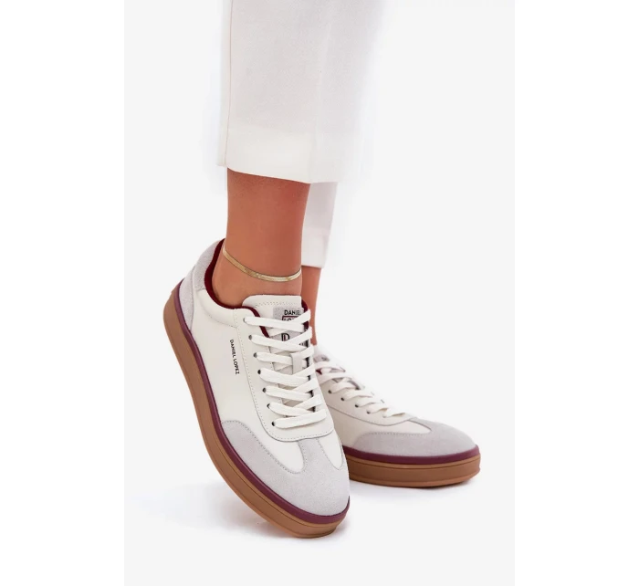 Dámske kožené tenisky Daniel Lopez Just Dare - bielo-sivé Dámske kožené tenisky Daniel Lopez Just Dare - bielo-sivé