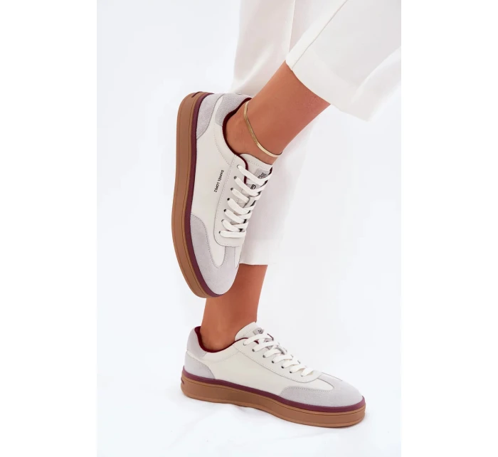 Dámske kožené tenisky Daniel Lopez Just Dare - bielo-sivé Dámske kožené tenisky Daniel Lopez Just Dare - bielo-sivé