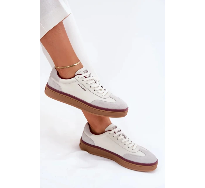 Dámske kožené tenisky Daniel Lopez Just Dare - bielo-sivé Dámske kožené tenisky Daniel Lopez Just Dare - bielo-sivé