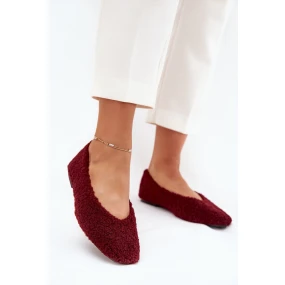 Dámské baleríny s kožíškem typu  – bordové model 21836920 - Kesi