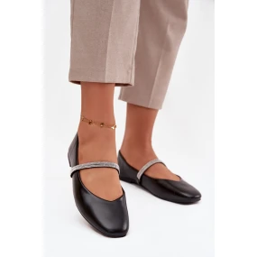 Dámské baleríny s pásky – černé model 21834673 - Kesi