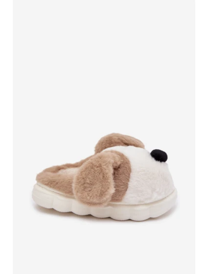 Detské chlpaté papuče - béžové so psíkmi Farnise Detské chlpaté papuče - béžové so psíkmi Farnise