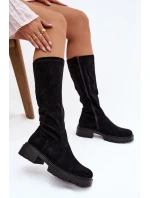 Dámske čižmy Oceana z eko-semišu - čierne