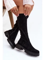 Dámske čižmy Oceana z eko-semišu - čierne