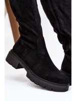 Dámske čižmy Oceana z eko-semišu - čierne