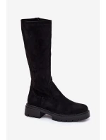 Dámske čižmy Oceana z eko-semišu - čierne