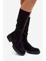 Dámske čižmy Oceana z eko-semišu - čierne
