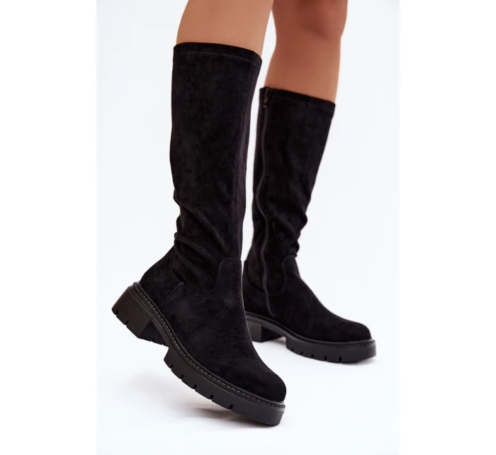 Dámske čižmy Oceana z eko-semišu - čierne Dámske čižmy Oceana z eko-semišu - čierne