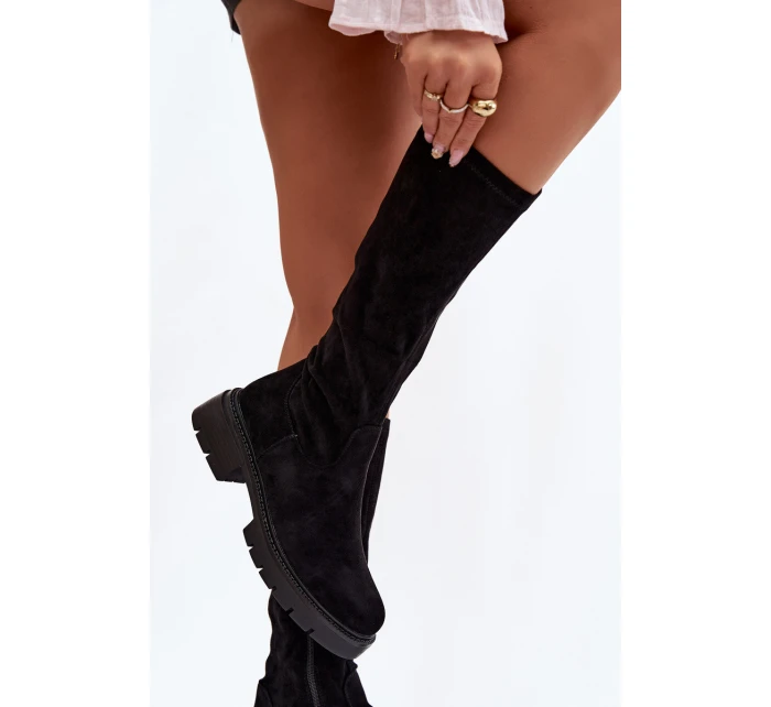 Dámske čižmy Oceana z eko-semišu - čierne Dámske čižmy Oceana z eko-semišu - čierne