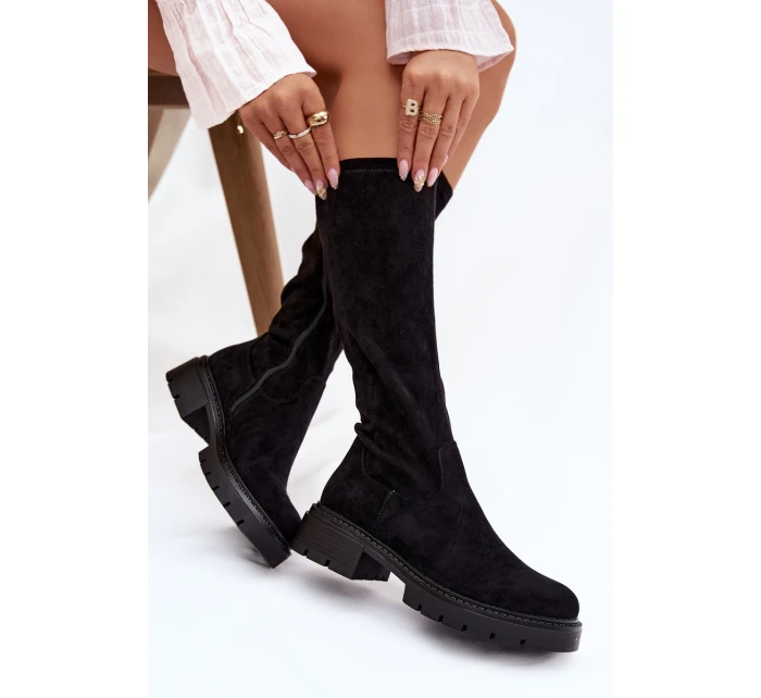 Dámske čižmy Oceana z eko-semišu - čierne Dámske čižmy Oceana z eko-semišu - čierne