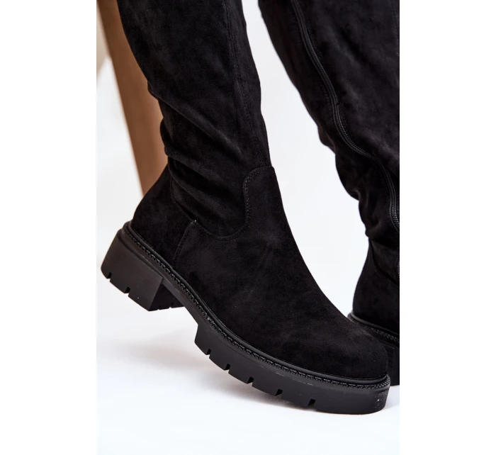 Dámske čižmy Oceana z eko-semišu - čierne Dámske čižmy Oceana z eko-semišu - čierne