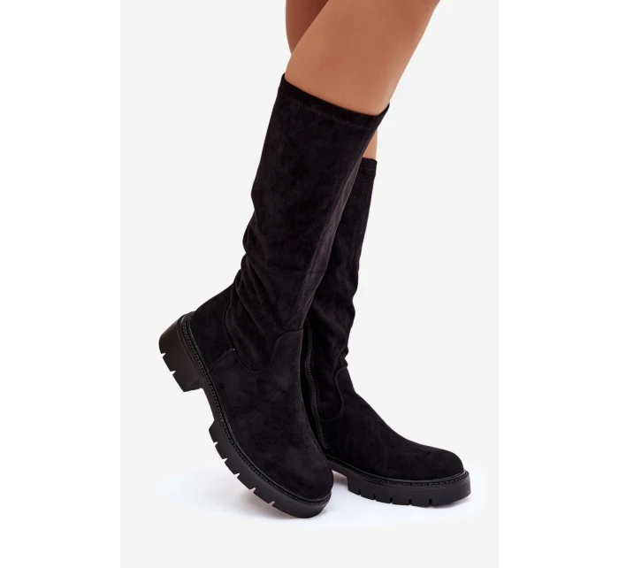 Dámske čižmy Oceana z eko-semišu - čierne Dámske čižmy Oceana z eko-semišu - čierne