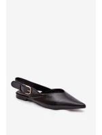 Dámske lakované baleríny s prackou Rinalle - čierne
