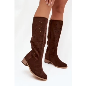 Dámské kozačky na podpatku – čokoládová model 21837092 - Kesi Dámské kozačky na podpatku – čokoládová model 21837092 - Kesi