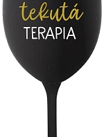 DEDKOVA TEKUTÁ TERAPIA - čierny pohár na víno 350 ml
