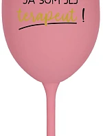 DOBRÝ DEŇ, JA SOM JEJ TERAPEUT! - ružový pohár na víno 350 ml