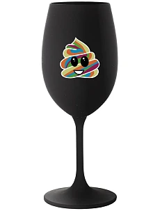 DUHOVÉ VESELÉ EE - čierny pohár na víno 350 ml